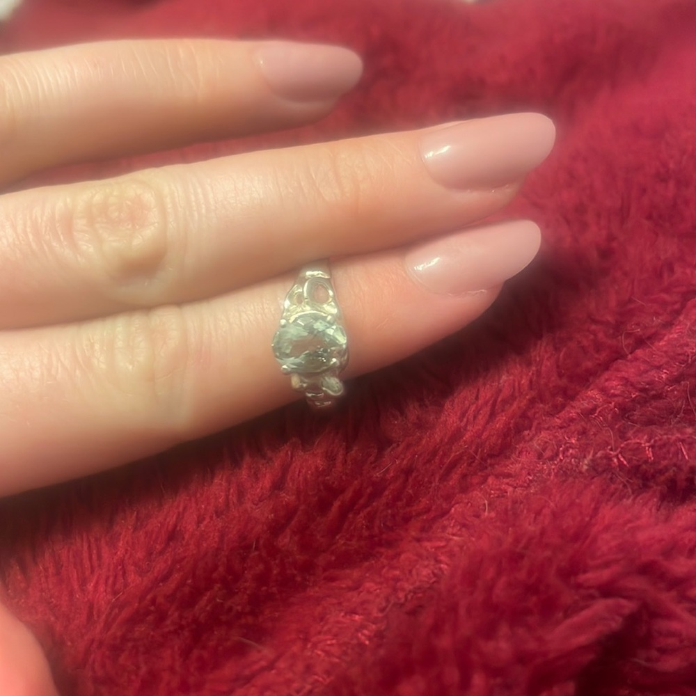 Sterling silver ring with aquamarine stone 1